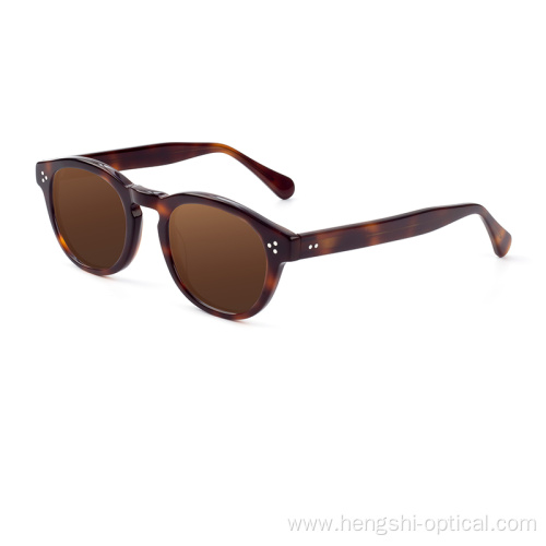 Customized Designer Inspired Brown Round Brand Cool Cute Women Sunglasses Acetate